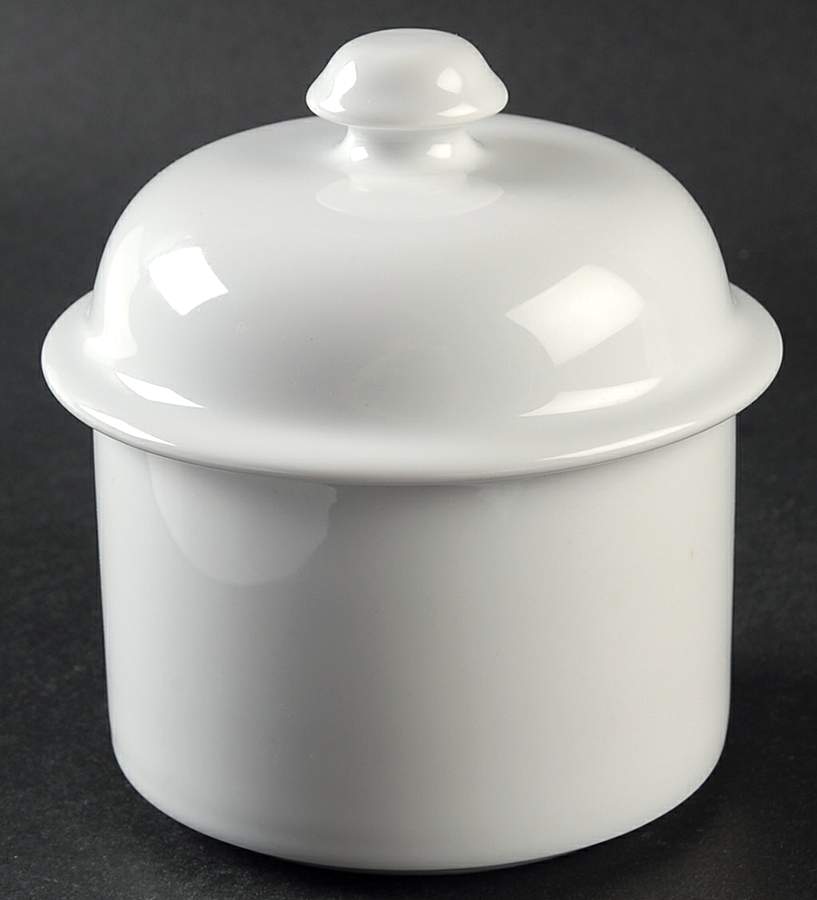 Bisserup White Sugar Bowl & Lid by Dansk-1