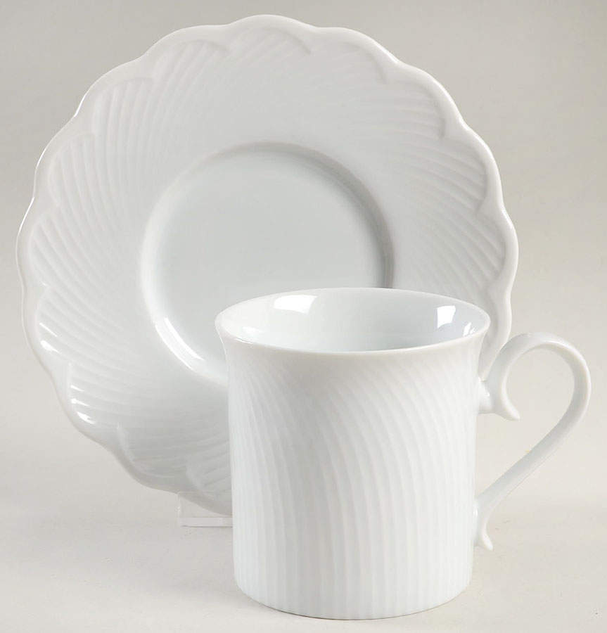 Blanc Flat Cup & Saucer Set by Dansk-1