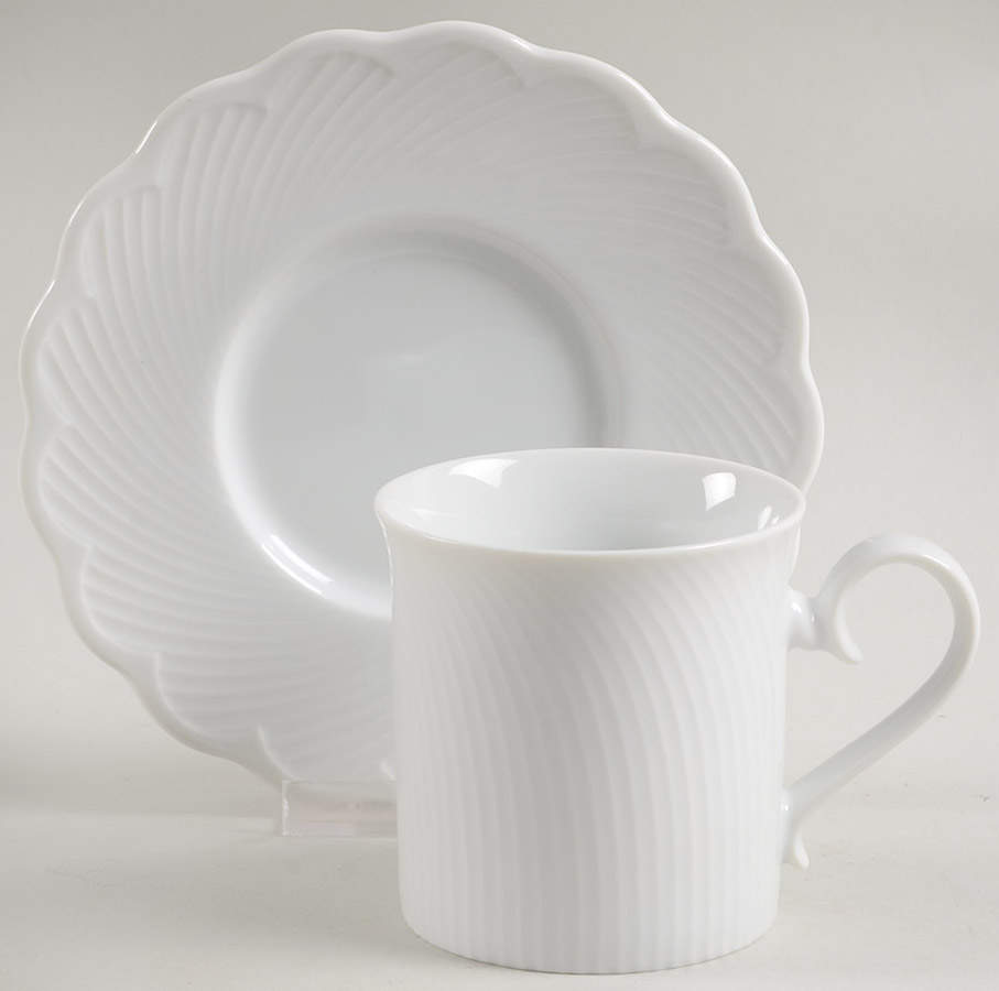 Blanc Flat Cup & Saucer Set by Dansk-1