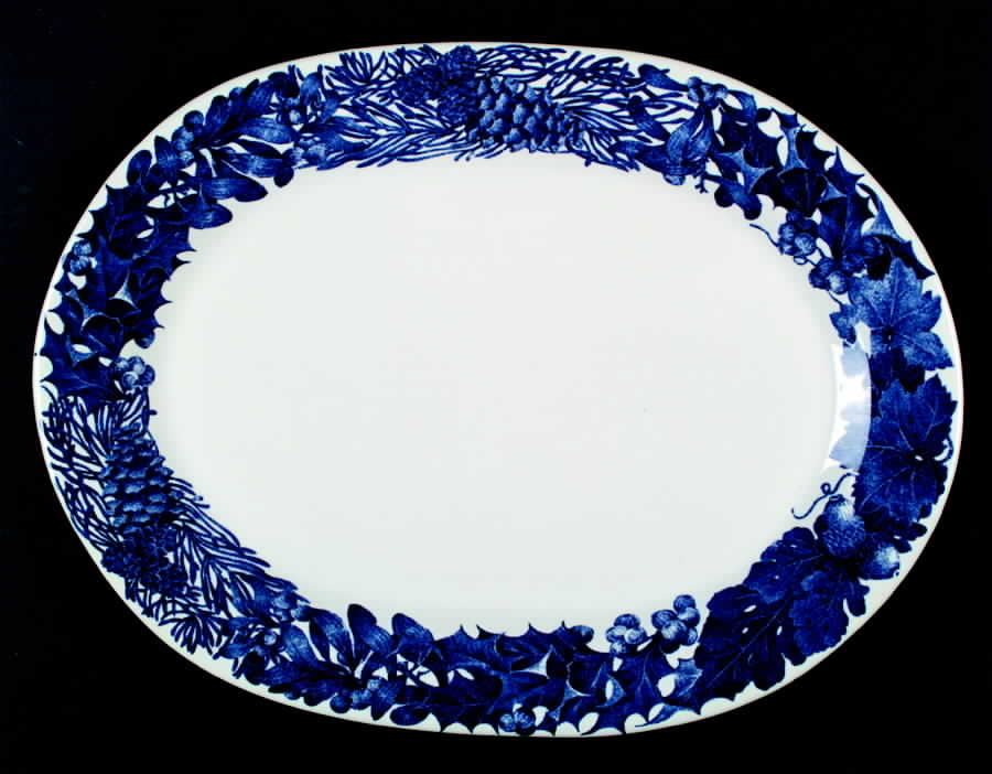 Blue Elm 15" Oval Serving Platter by Dansk-1