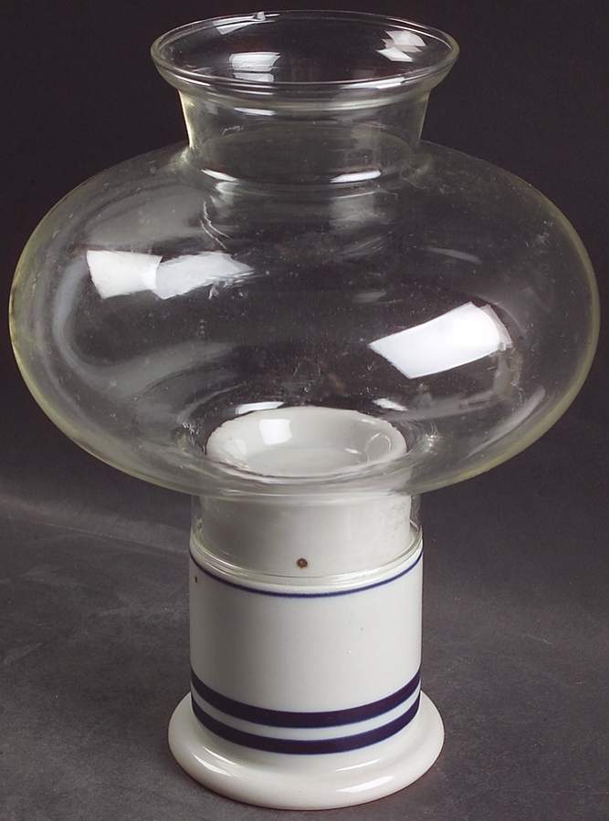 BLT Blue Hurricane Lamp & Globe by Dansk-1