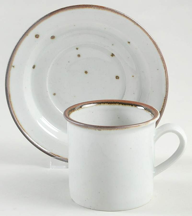 Brown Mist Flat Cup & Saucer Set by Dansk-1