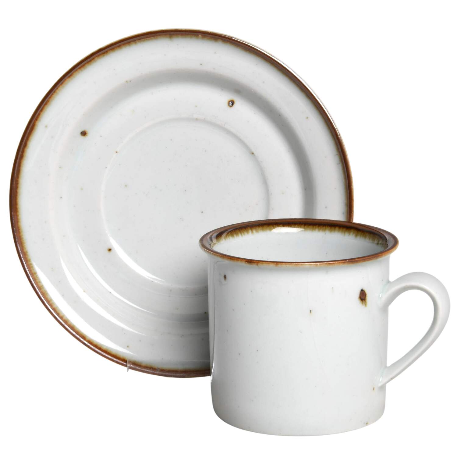 Brown Mist Flat Cup & Saucer Set by Dansk-1