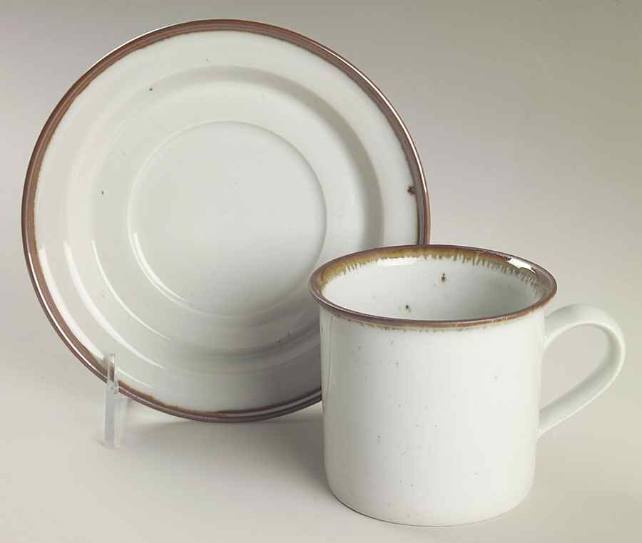 Brown Mist Flat Cup & Saucer Set by Dansk-1