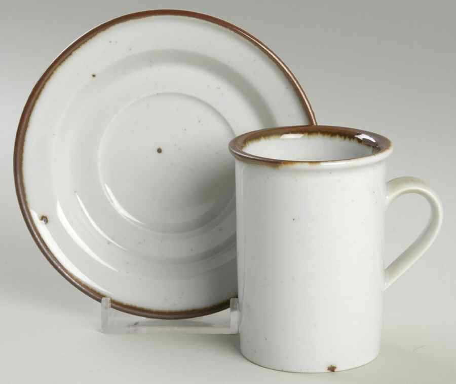 Brown Mist Flat Demitasse Cup & Saucer Set by Dansk-1