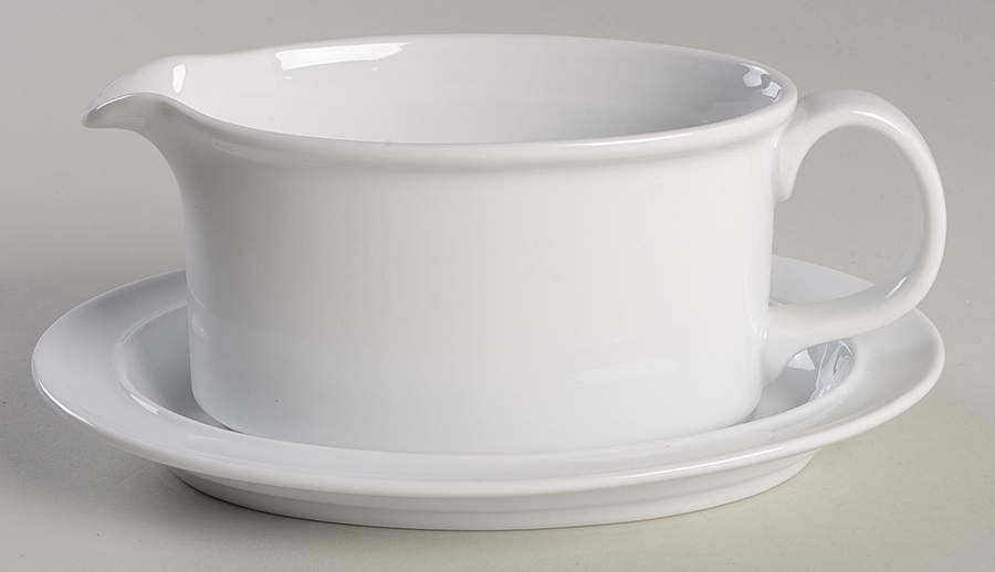 Cafe Blanc (Rim) Gravy Boat & Underplate by Dansk-1