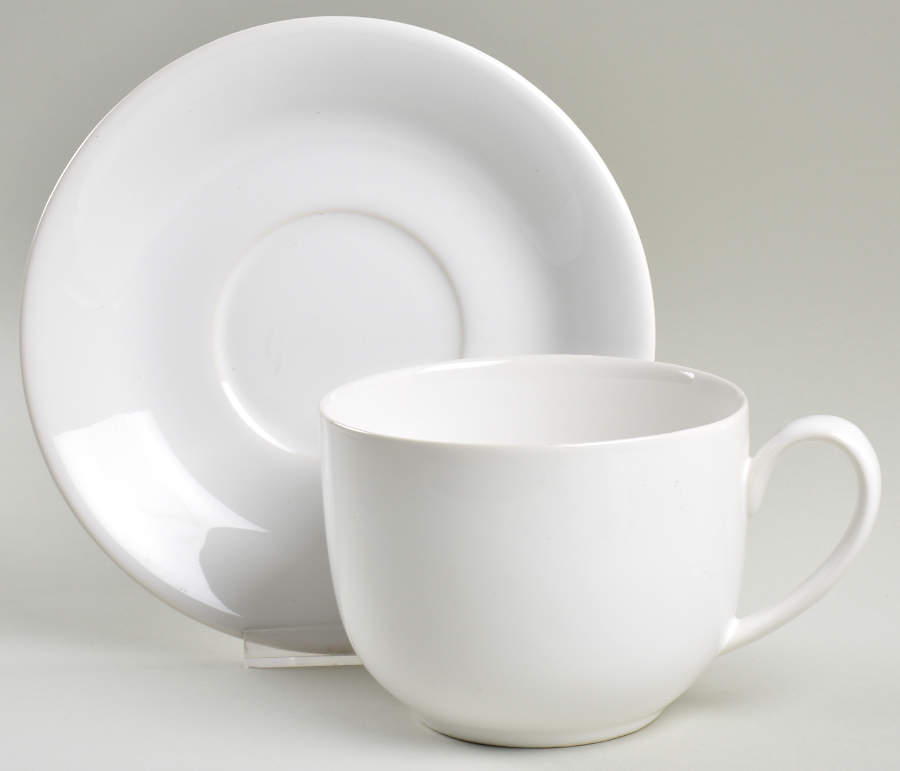 Cafe Blanc (Rim) Jumbo Cup & Saucer Set by Dansk-1