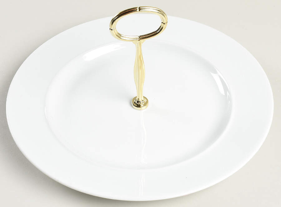 Cafe Blanc (Rim) Round Serving Plate with Center Handle (Dp) Hc by Dansk-1