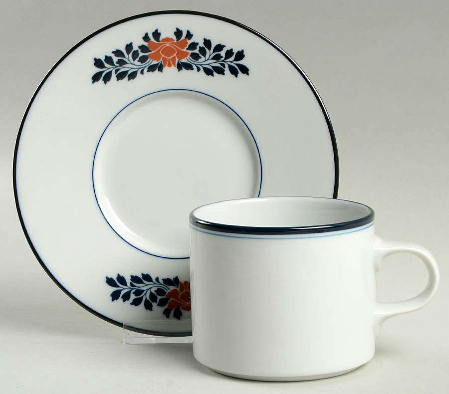 Cafe Lou Flat Cup & Saucer Set by Dansk-1
