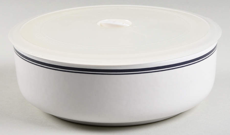 Christianshavn Blue 7" Storage Bowl Ceramic with Plastic Lid by Dansk-1