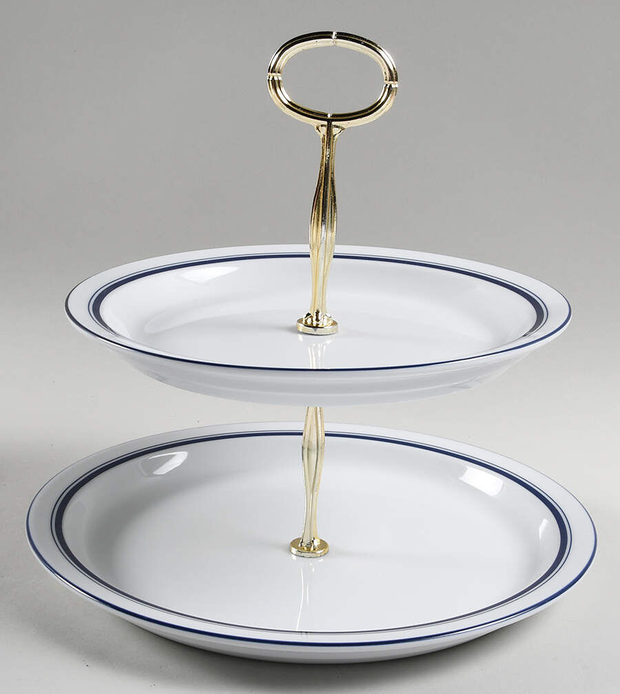 Christianshavn Blue 6 5/8"-10"  2 Tiered Serving Tray (Dp, Sp) HC by Dansk-1