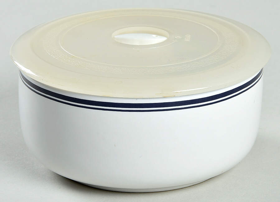 Christianshavn Blue 5" Storage Bowl Ceramic with Plastic Lid by Dansk-1