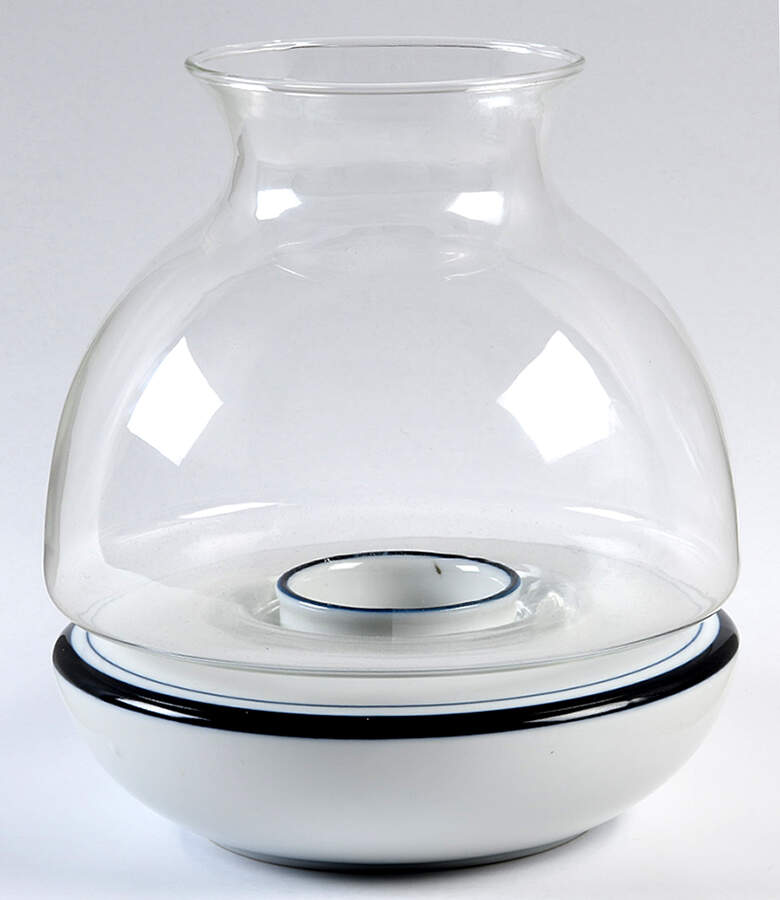 Christianshavn Blue Votive Lamp & Glass Globe with Candle Holder by Dansk-1