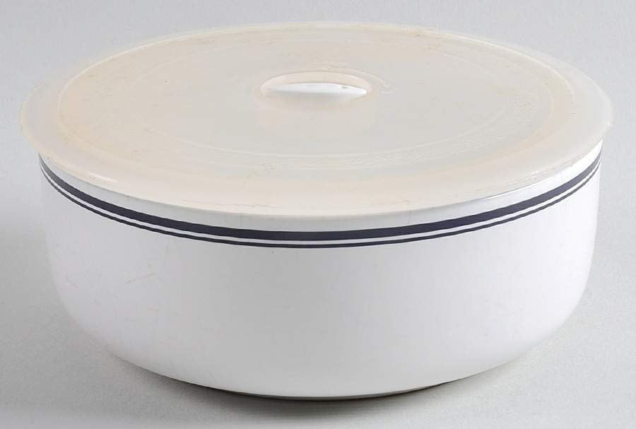 Christianshavn Blue 6" Storage Bowl Ceramic with Plastic Lid by Dansk-1