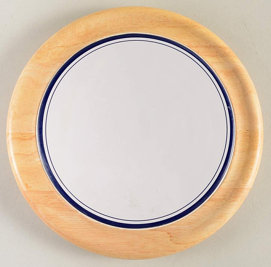 Christianshavn Blue Round Wood Trivet by Dansk-1