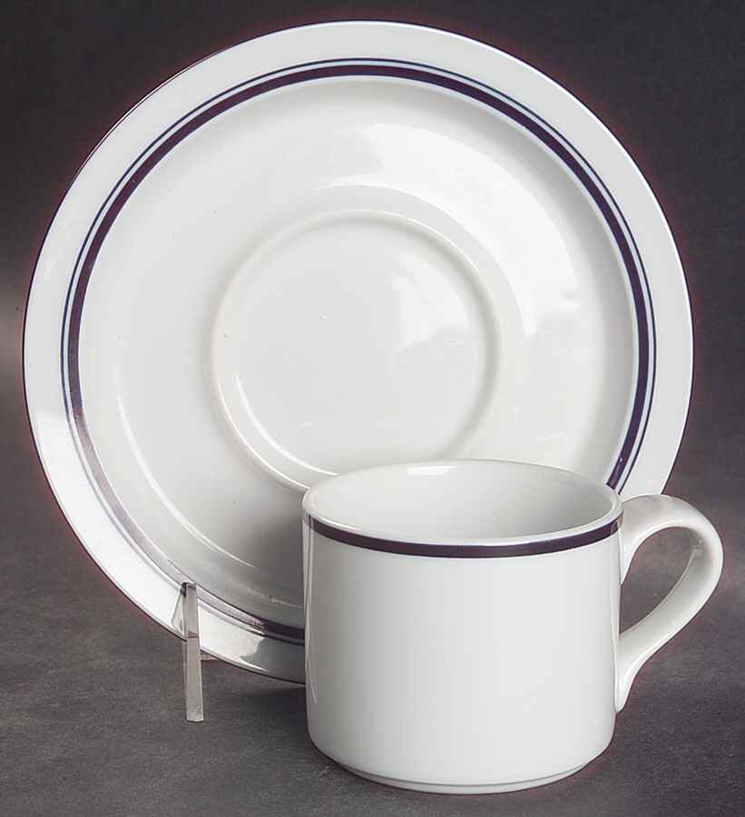 Christianshavn Blue Flat Demitasse Cup & Saucer Set by Dansk-1