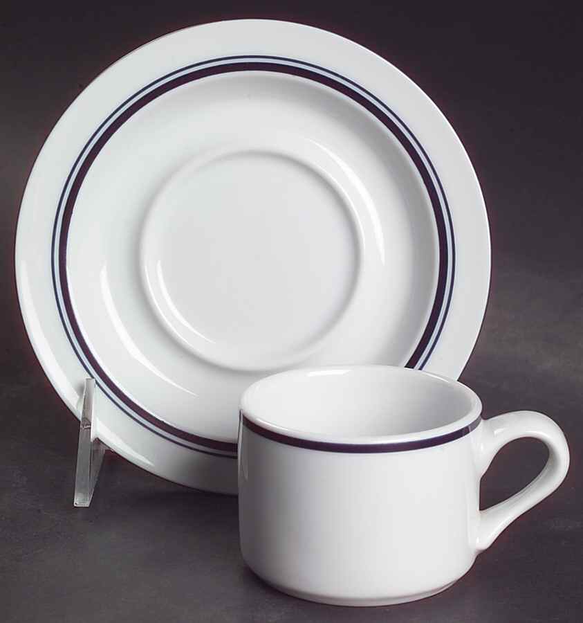 Christianshavn Blue Flat Demitasse Cup & Saucer Set by Dansk-1