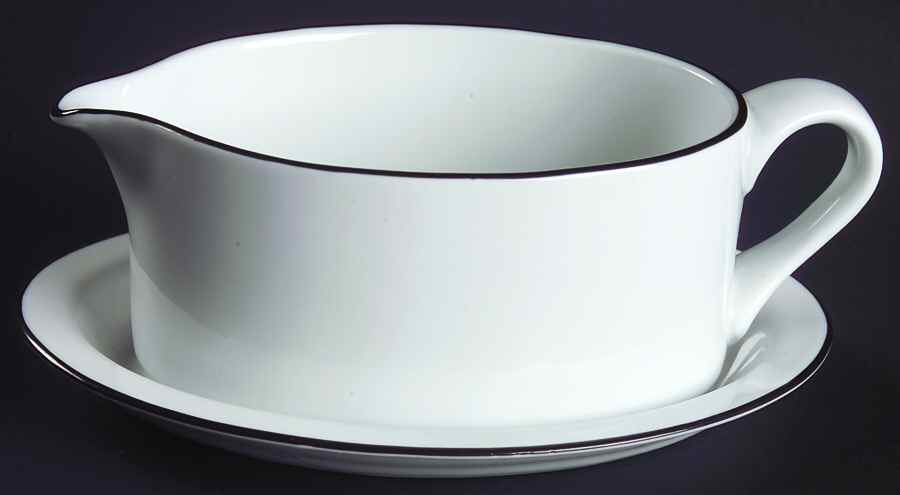 Christianshavn Black Gravy Boat & Underplate by Dansk-1