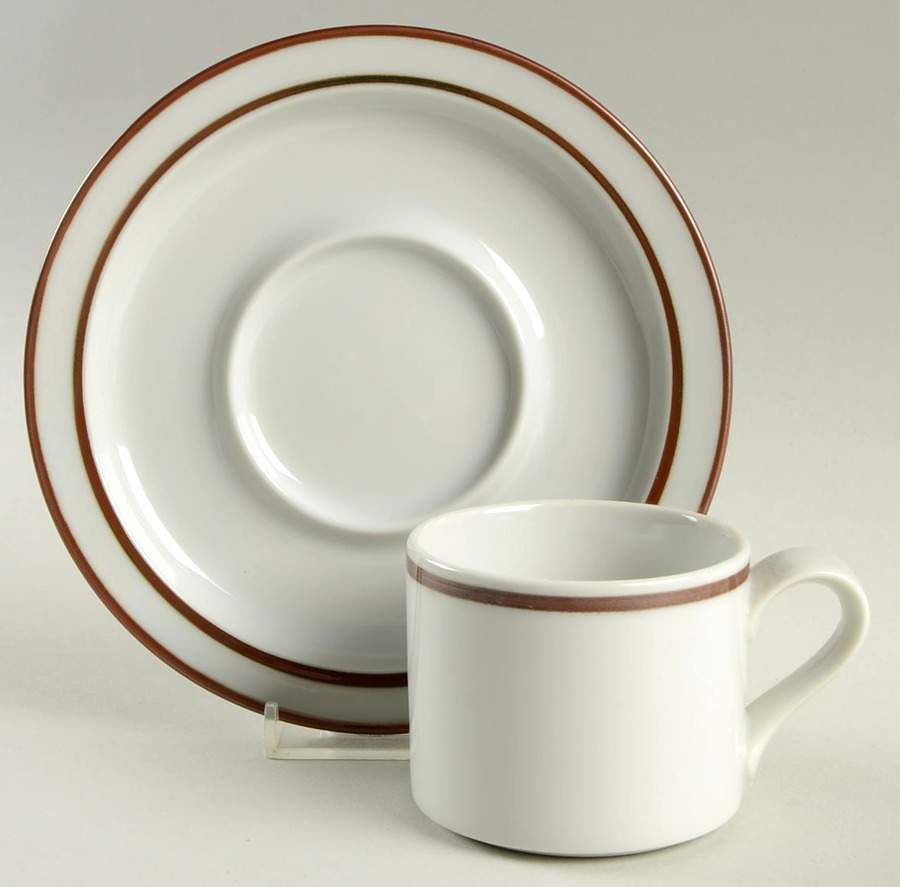Christianshavn Brown Flat Demitasse Cup & Saucer Set by Dansk-1