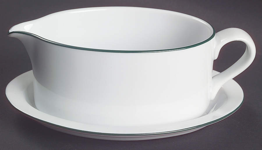 Christianshavn Green Gravy Boat & Underplate by Dansk-1