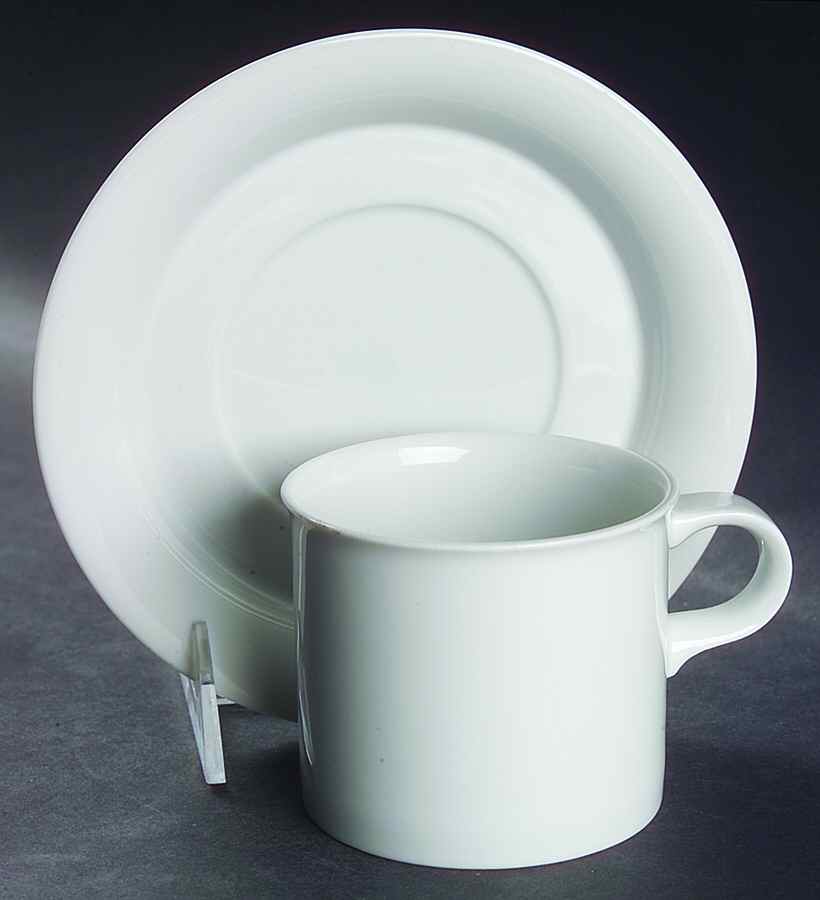 Combination White Flat Cup & Saucer Set by Dansk-1