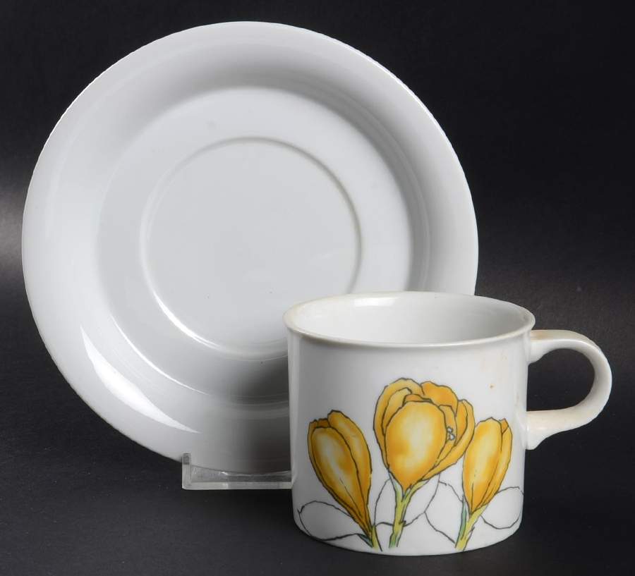 Crocus Flat Cup & Saucer Set by Dansk-1