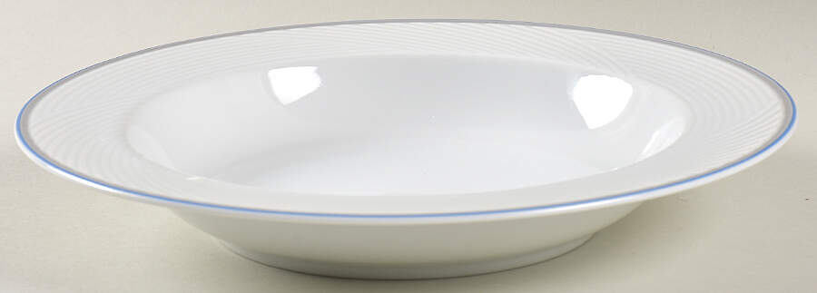Damask Blue Large Rim Soup Bowl by Dansk-1