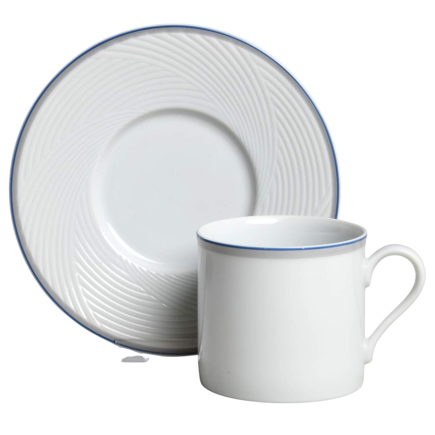Damask Blue Flat Cup & Saucer Set by Dansk-1