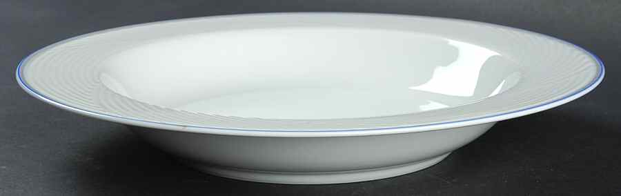 Damask Blue Large Rim Soup Bowl by Dansk-1