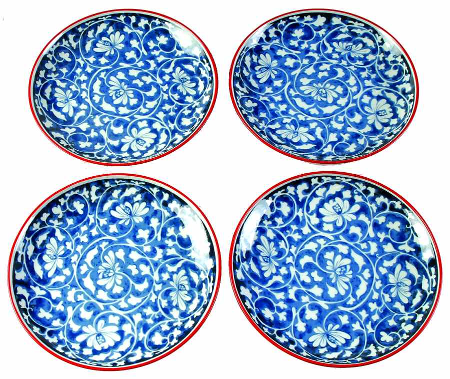 Damask Red Accent Salad Plate - Set of 4 by Dansk-1