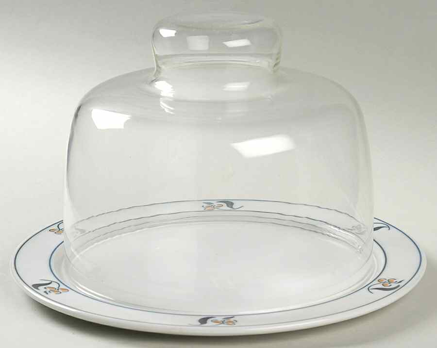 DAN14 Cheese Dish W/Glass Dome by Dansk-1