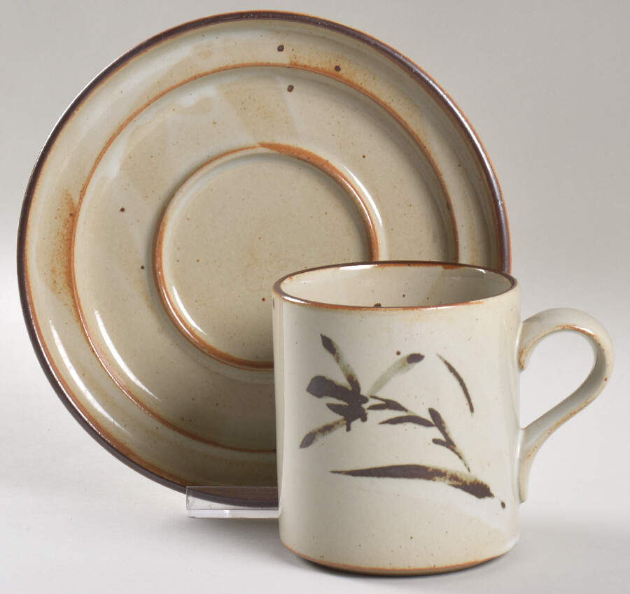 DAN28 Flat Cup & Saucer Set by Dansk-1