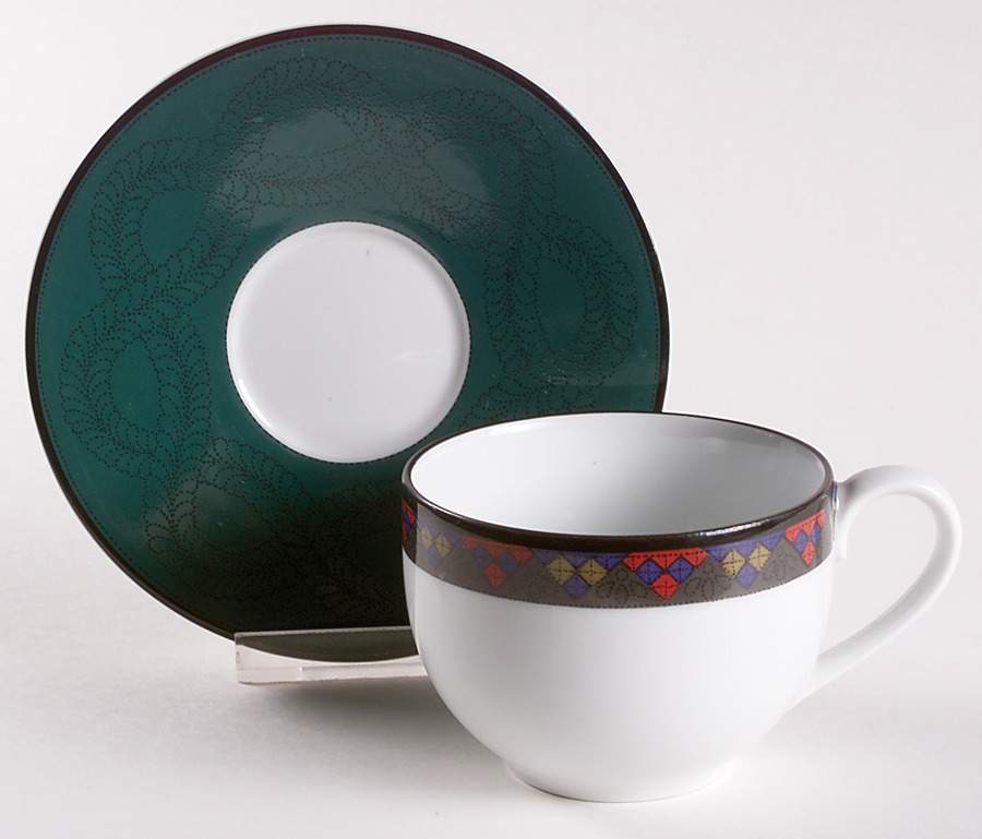 Emerald Braid Flat Cup & Saucer Set by Dansk-1