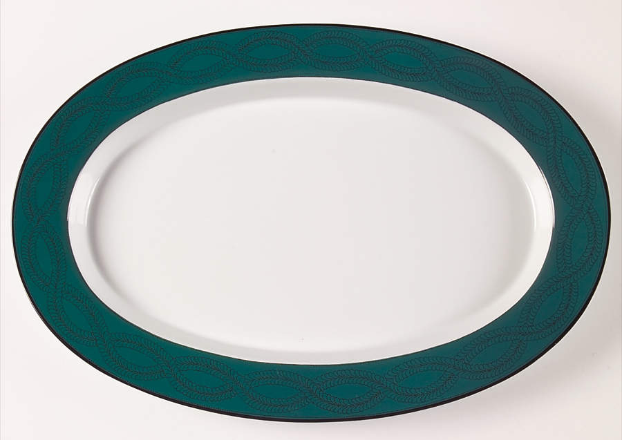 Emerald Braid 16" Oval Serving Platter by Dansk-1