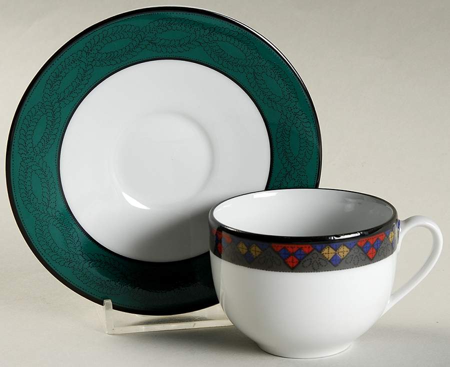 Emerald Braid Flat Demitasse Cup & Saucer Set by Dansk-1