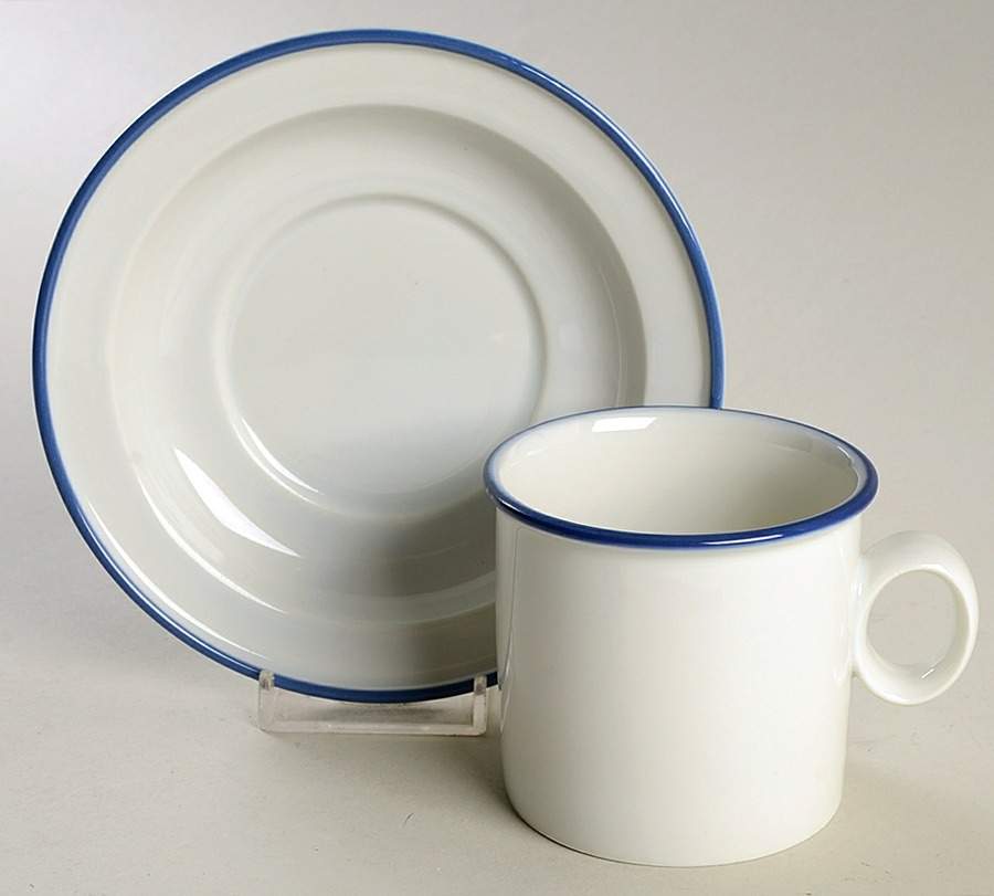 Epoch Blue Flat Cup & Saucer Set by Dansk-1