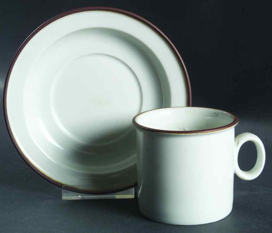 Epoch Brown Flat Cup & Saucer Set by Dansk-1