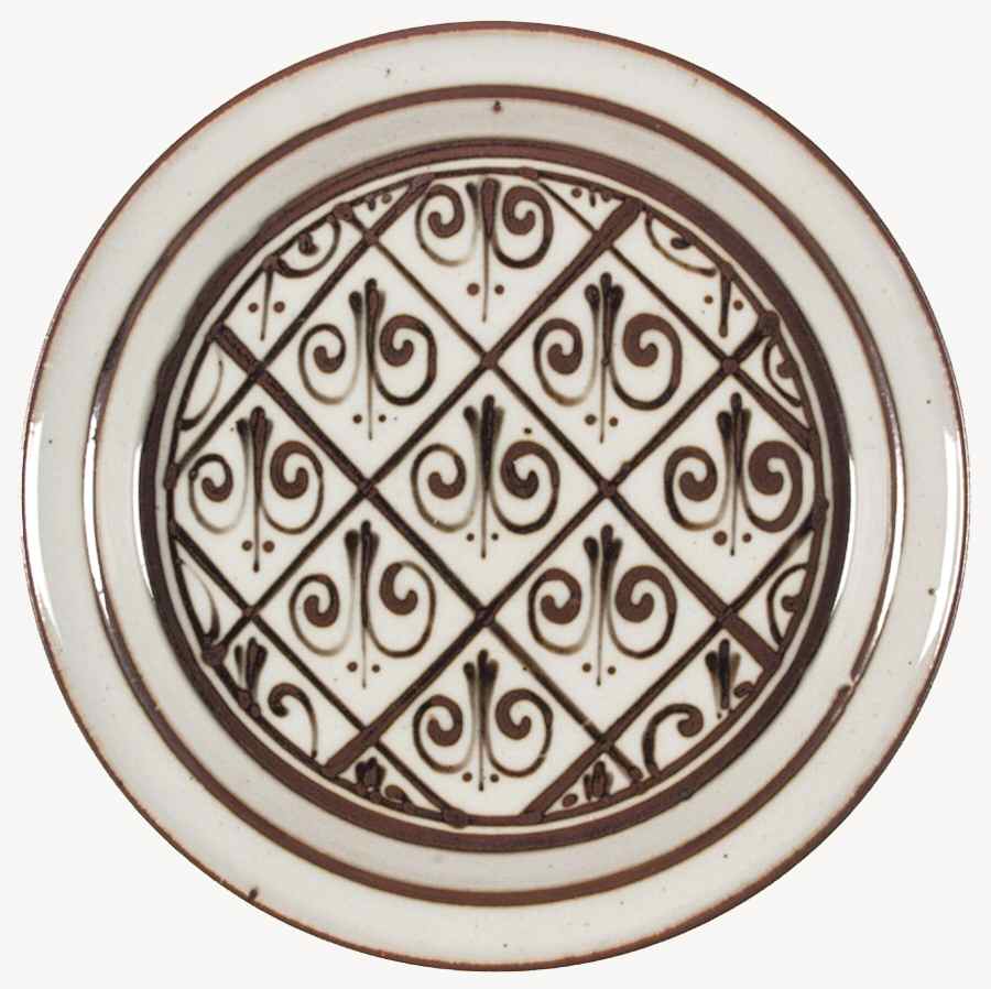 Fleur De Lis Brown Dinner Plate by Dansk-1