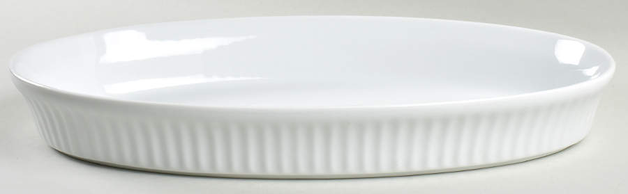 Fluted White Cafe 15" Oval Baker by Dansk-1