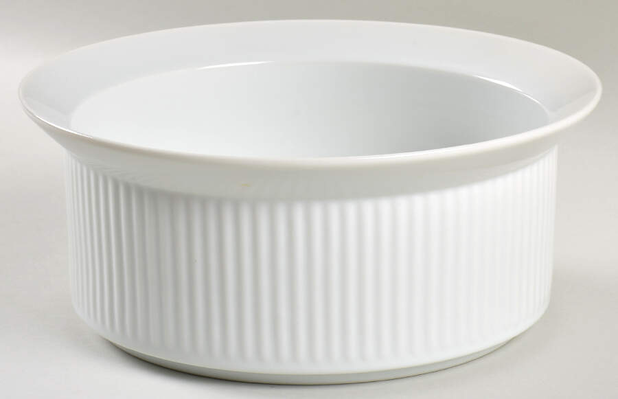 Fluted White Cafe 9" Round Vegetable Bowl by Dansk-1