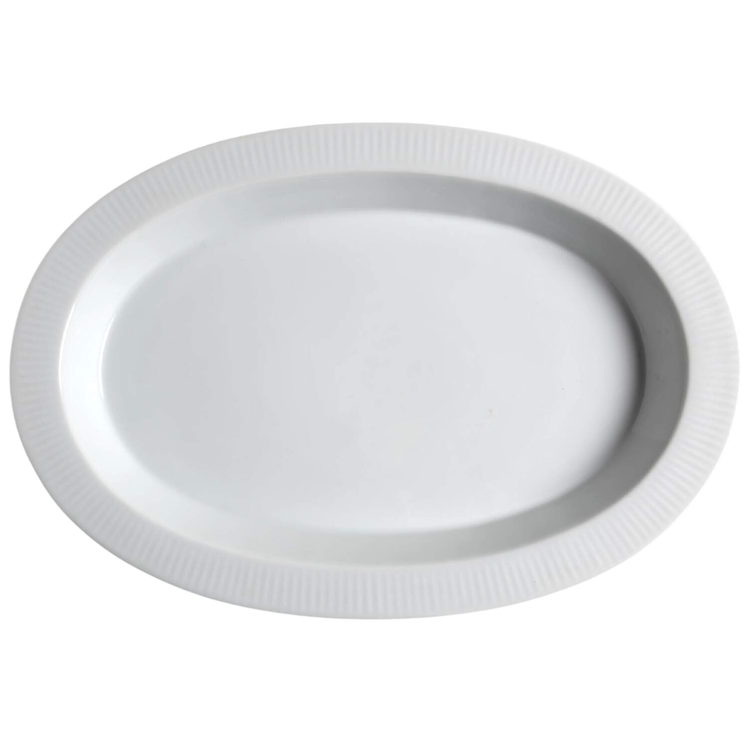 Fluted White Cafe 16" Oval Serving Platter by Dansk-1