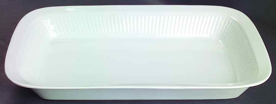 Fluted White Cafe 14" Rectangular Baker by Dansk-1