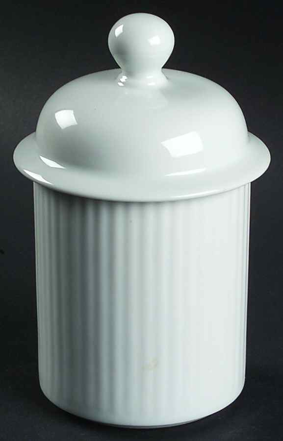 Fluted White Cafe Sugar Bowl & Lid by Dansk-1