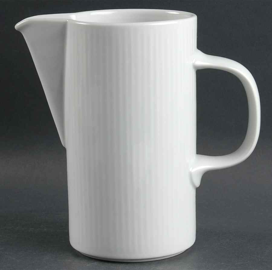 Fluted White Cafe 40 Oz Pitcher by Dansk-1