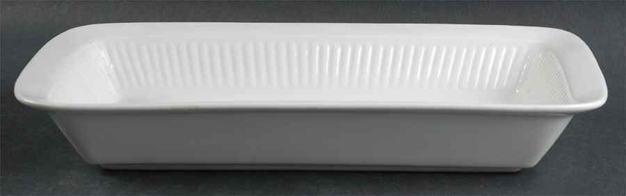 Fluted White Cafe 12" Rectangular Baker by Dansk-1