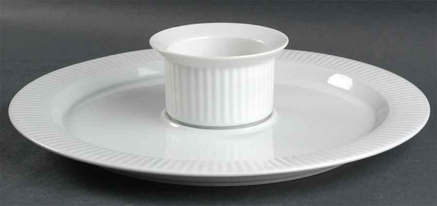 Fluted White Cafe (2 Piece) Chip & Dip Set by Dansk-1