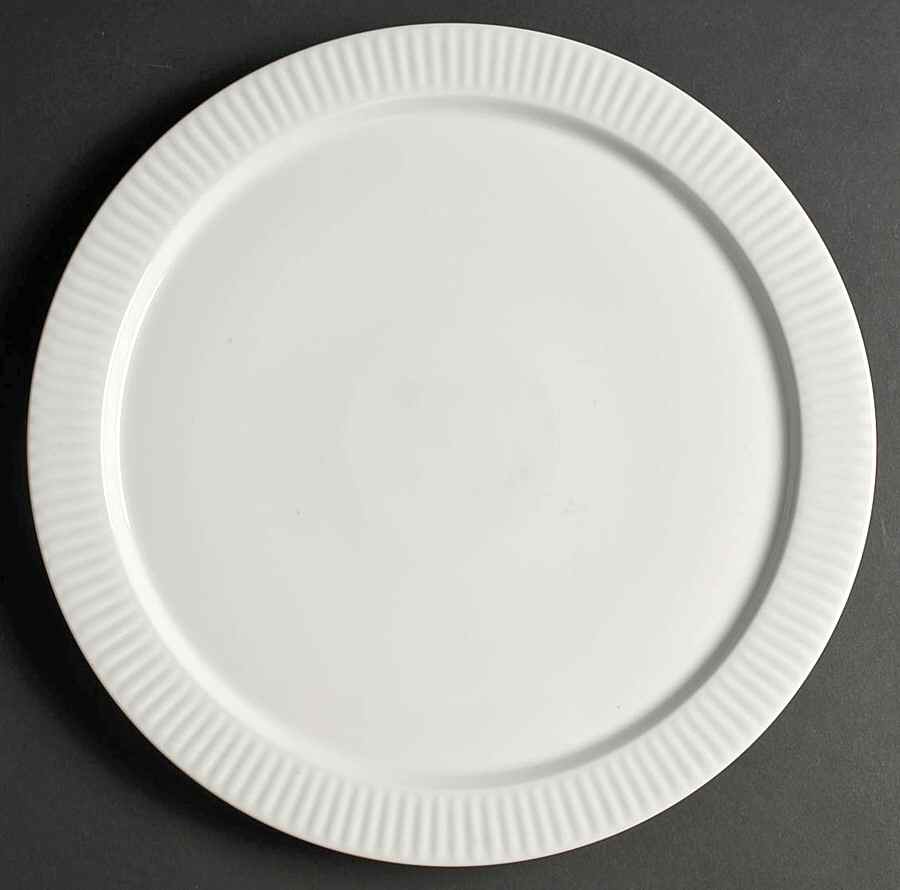 Fluted White Cafe 12" Chop Plate (Round Platter) by Dansk-1
