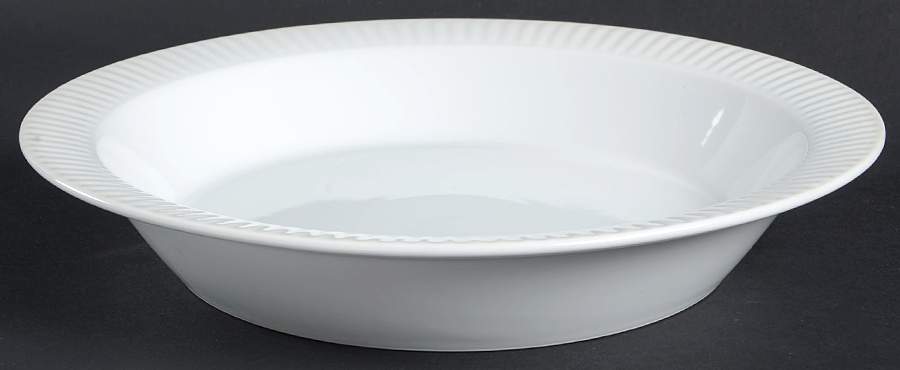 Fluted White Cafe Large Rim Soup Bowl by Dansk-1
