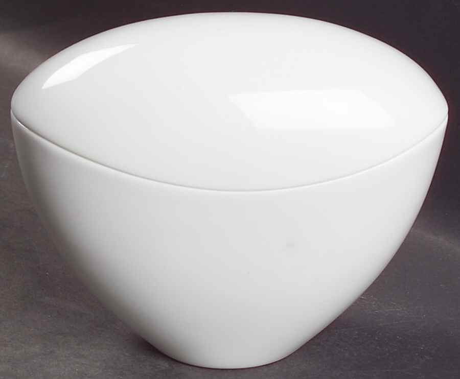 Franck White Sugar Bowl & Lid by Dansk-1