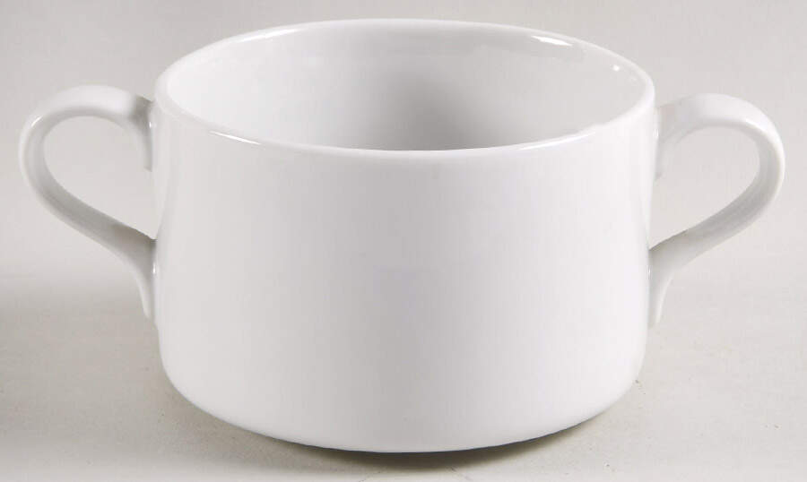 Fredriksborg Black Flat Cream Soup Bowl & Saucer Set by Dansk-1